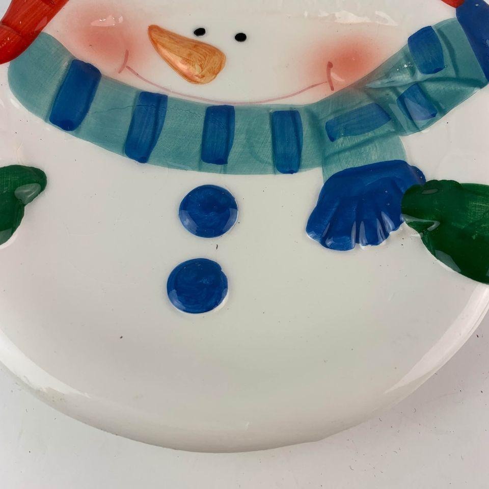 Vintage Snowman Small Decorative Plate Pacific Island