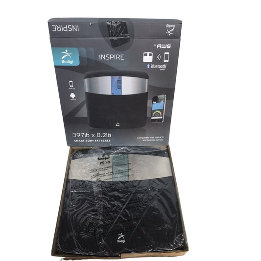 Bodigi Inspire Smart Body Fat Scale by AWS 397 lb x .2 lb Bluetooth IOS Android