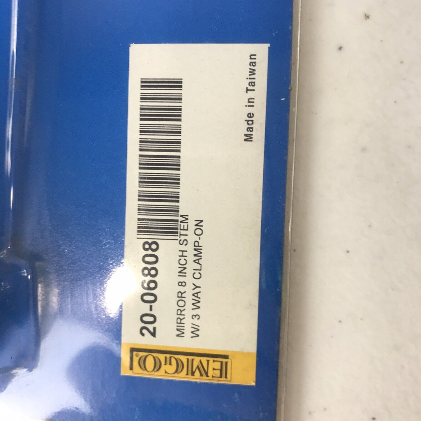 Emgo Motorcycle Mirror 8 Inch Stem w/ 3 Way Clamp-On Part No. 20-06808