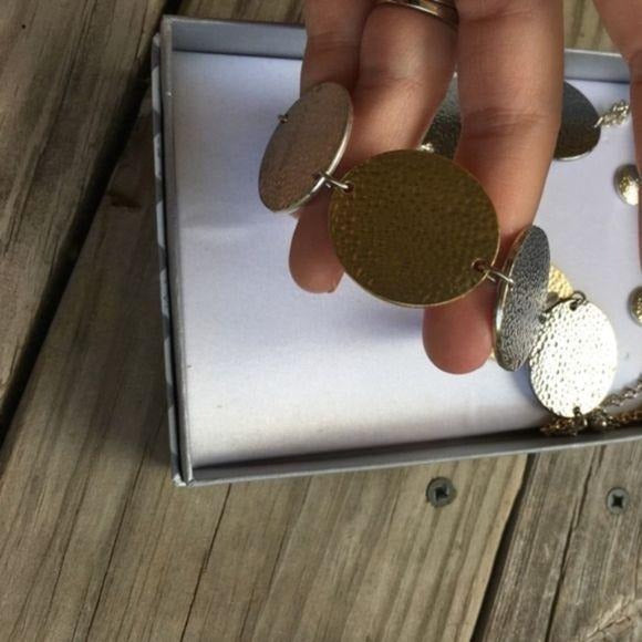 NEW Mixed Metals Circle Necklace & Earrings Set