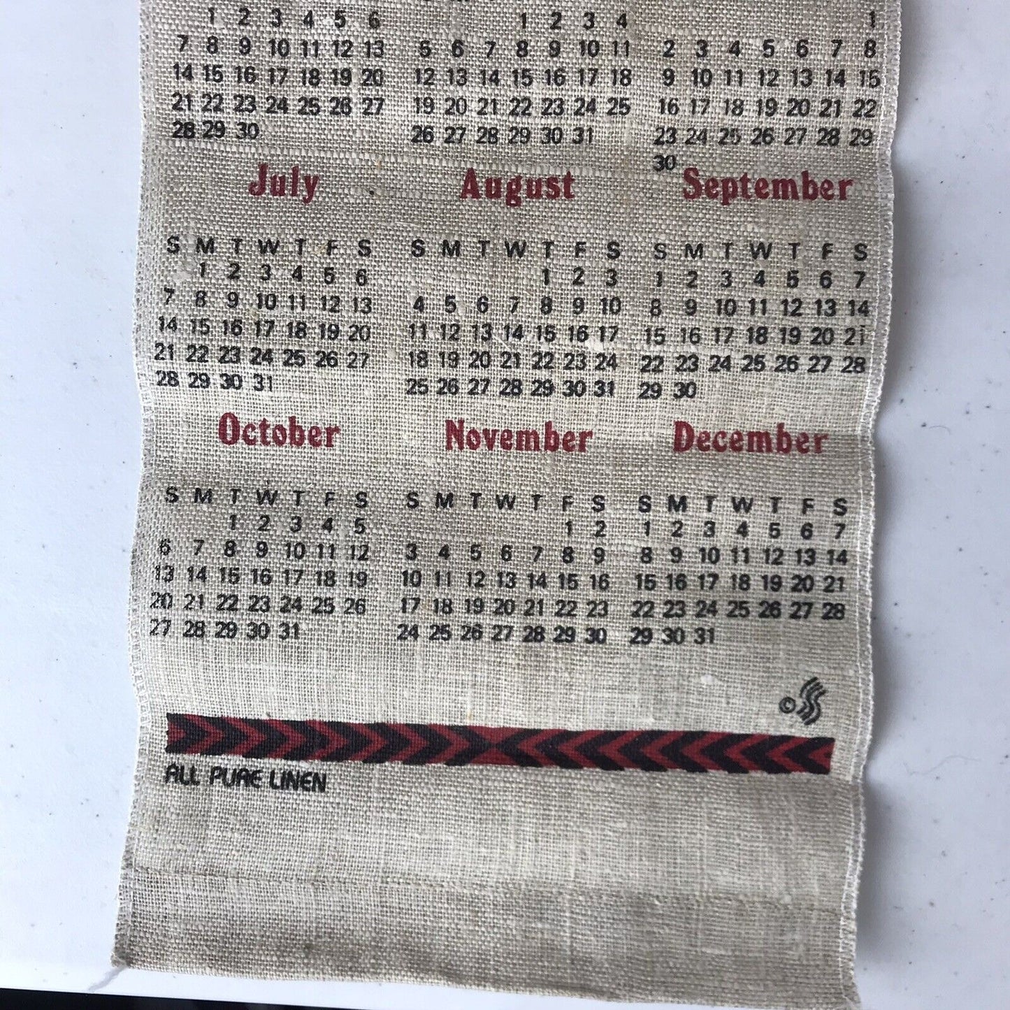 Vintage 1985 Rooster Linen Calendar “Praise The Lord”