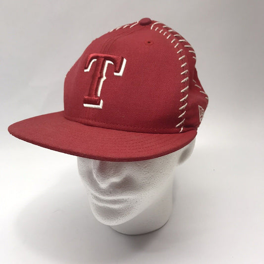 Vintage Texas Rangers Red Hat MLB New Era 59Fifty Size 7 3/8 Fitted Baseball Cap