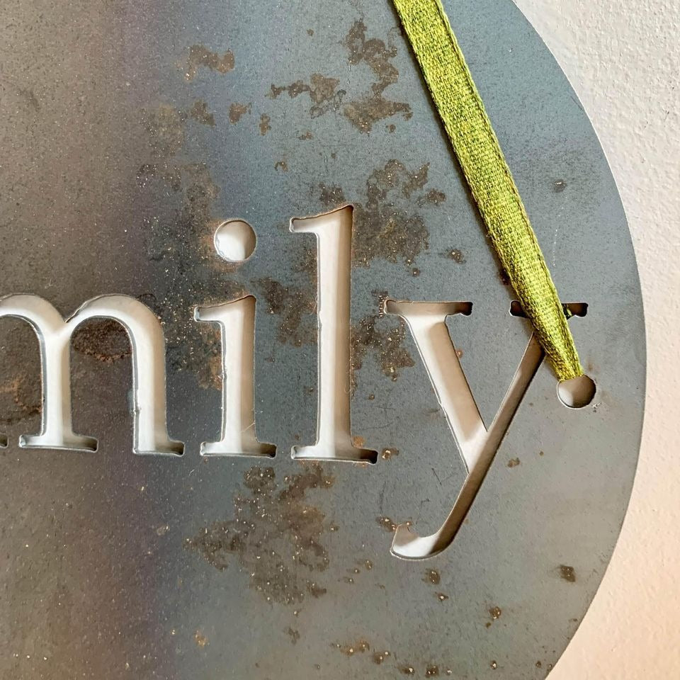 Laser cut Family Metal Sign