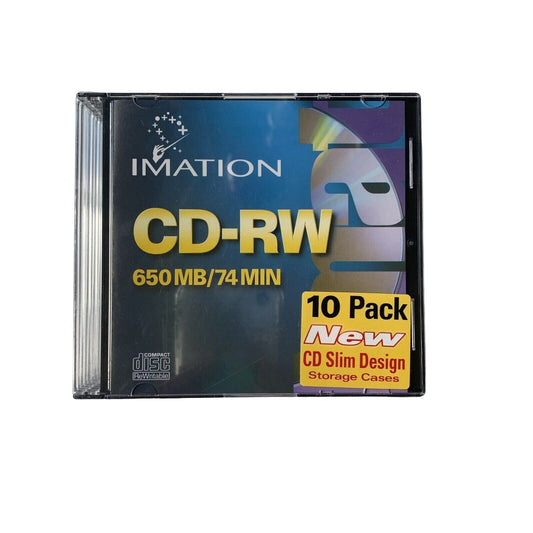NEW/SEALED 10-PACK: IMATION CD-RW - 650 MB 74 MIN