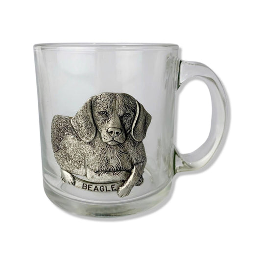 Heritage Pewter Beagle Dog Glass Coffee Mug New