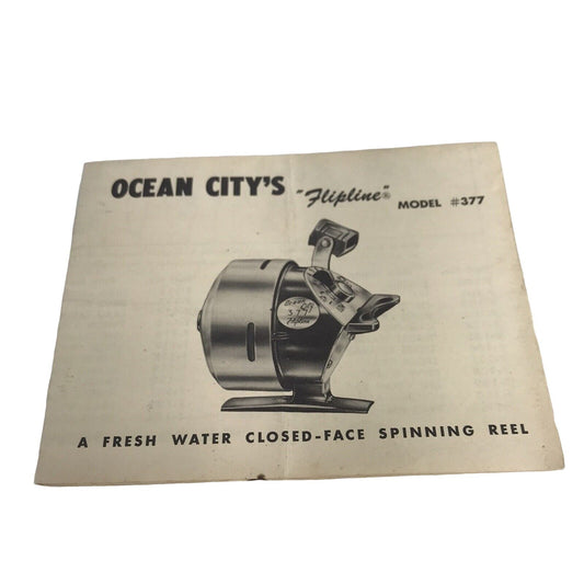Vintage Ocean City’s Flipline 377 Fishing Reel Instructions Manual NO REEL