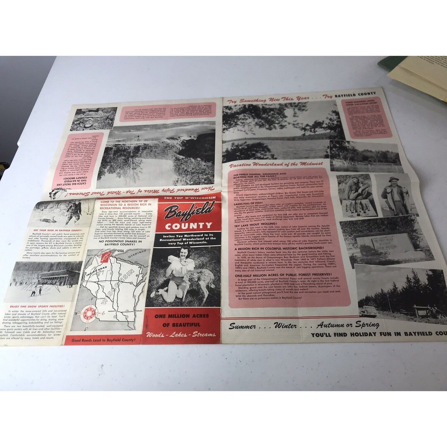 Lot Vintage Wisconsin Literature, Maps, Brochures AAA Directory & Other Ephemera