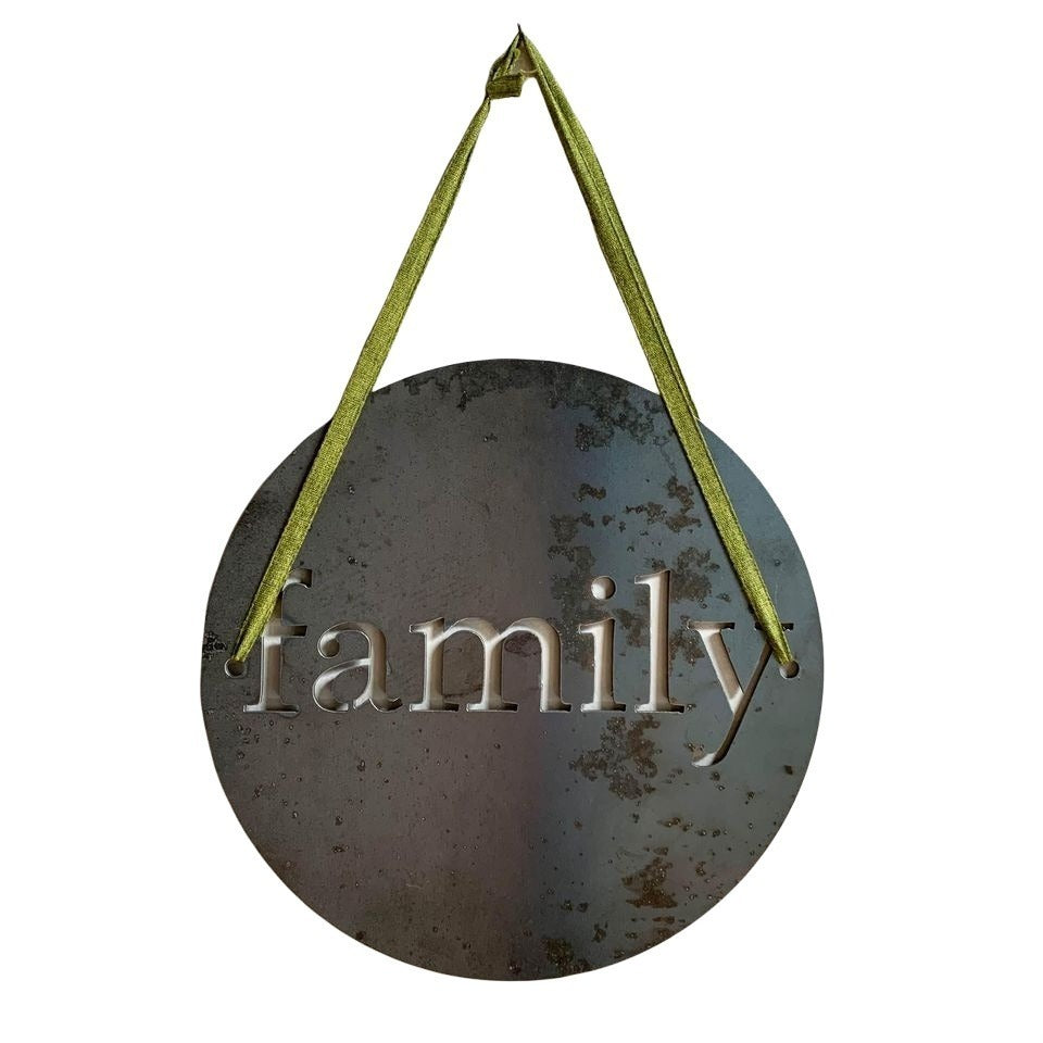 Laser cut Family Metal Sign