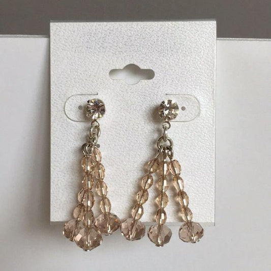 NEW Champagne Bead Chandelier Earrings