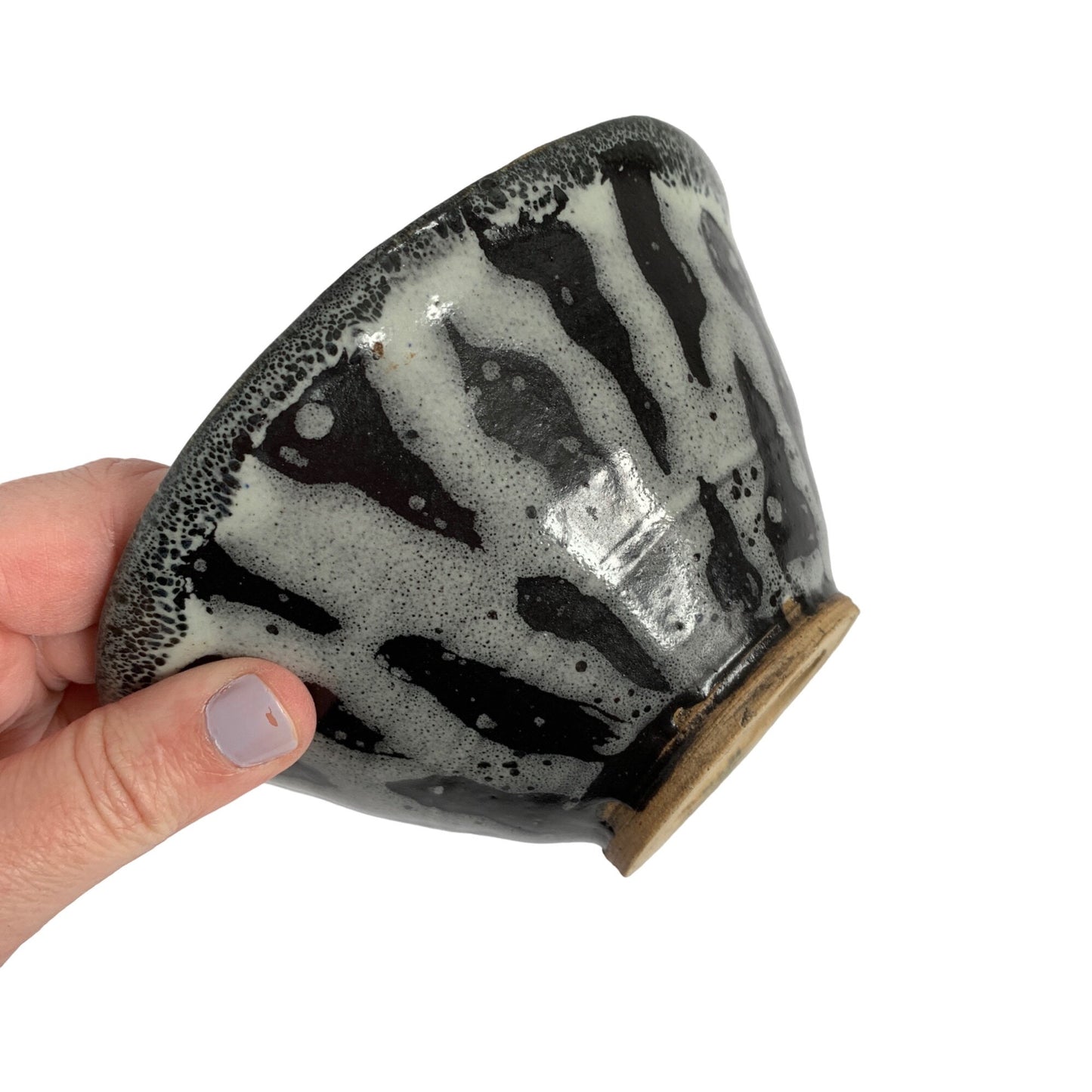 Amateur Pottery Small Bowl Stripe Glazed