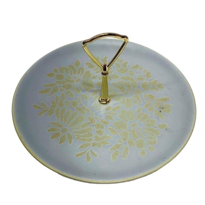 Red Wing Pottery #216 Blue Floral Tidbit Tray Plate