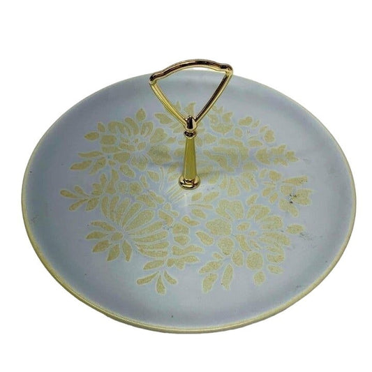 Red Wing Pottery #216 Blue Floral Tidbit Tray Plate Brocade