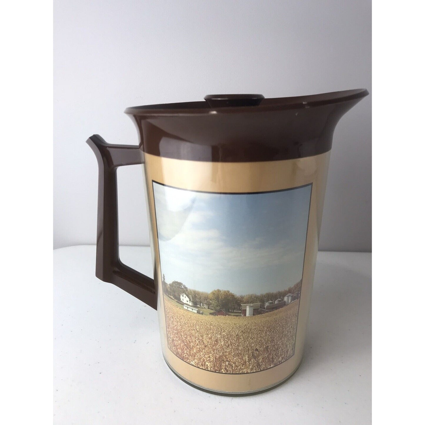 Vintage Thermo Serv Insulated Pitcher Cargill Seed Farm Scene