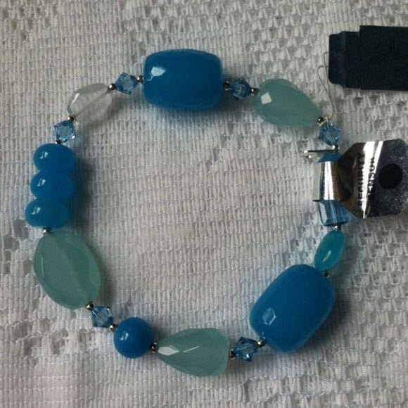 NEW Blue Genuine Stone Stretch Bracelet