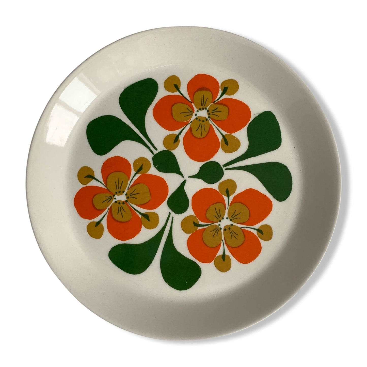 Stavangerflint Norway Rolf Dekor June Plate Orange Flowers 8.25"