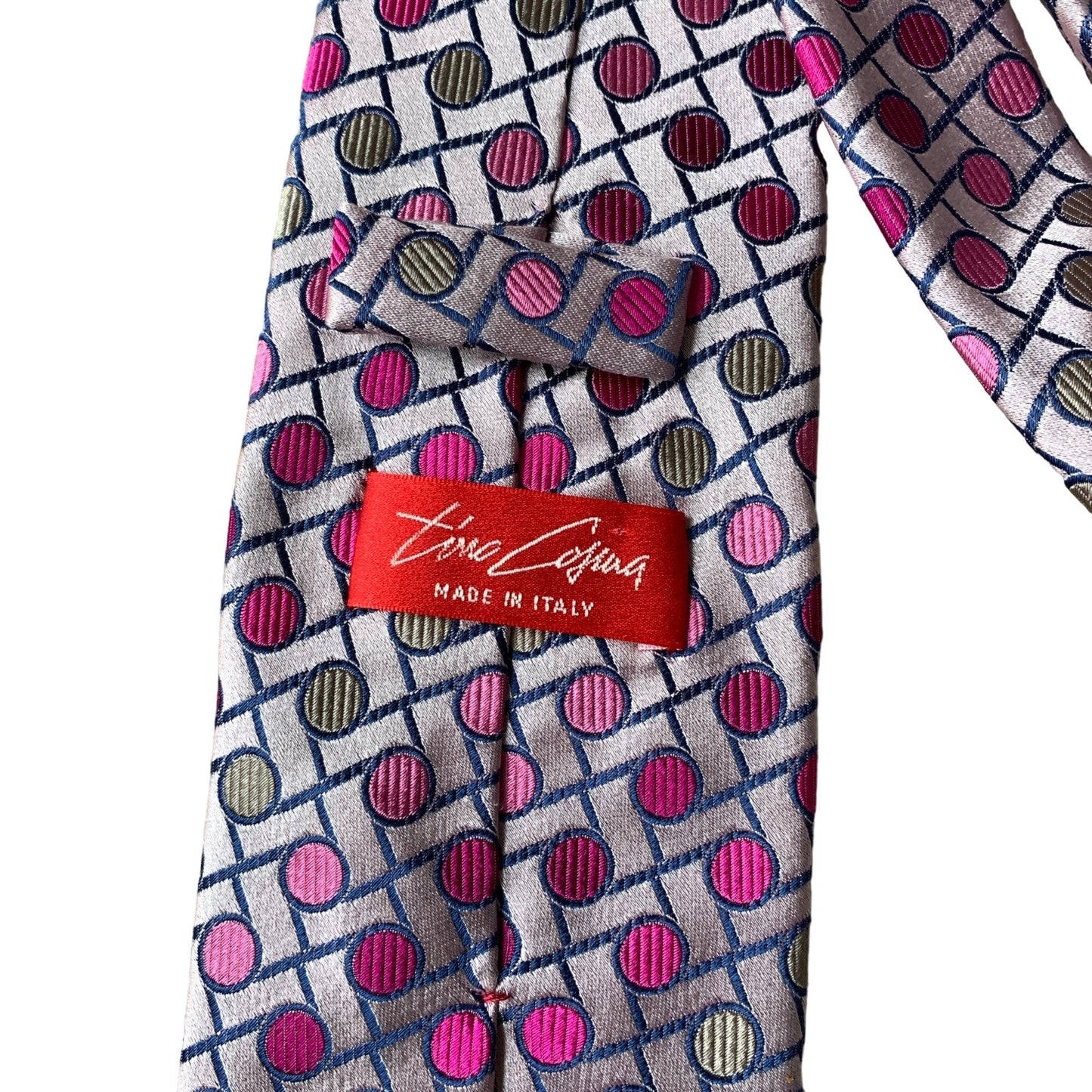 Tino Cosma Pink Geometric Tie Made in Italy