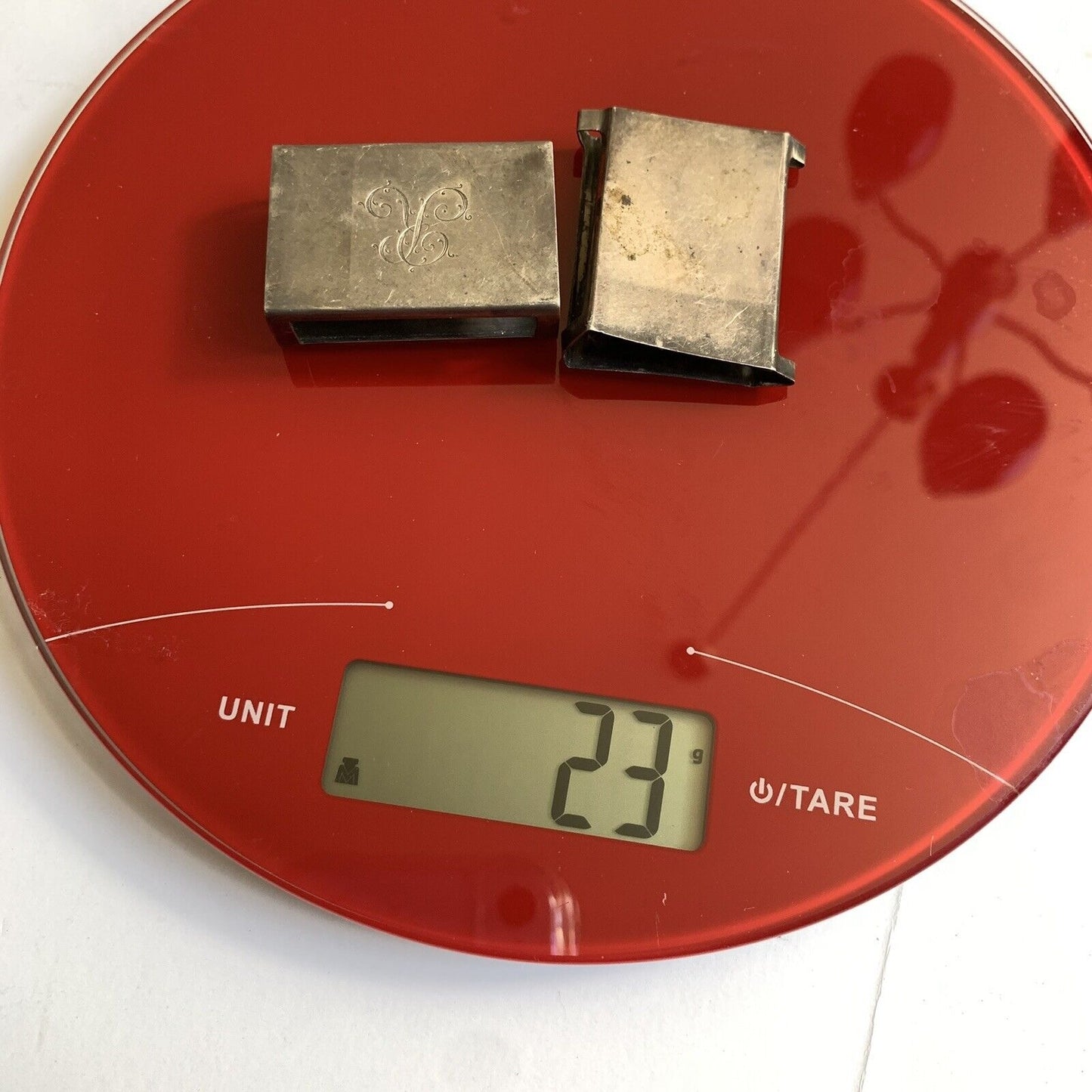 Vintage Sterling Silver Matchbox Holder Engraved "R" Pair of 2 23 grams