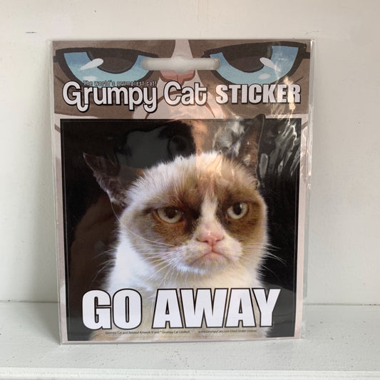 Grumpy Cat Go Away Sticker New Large