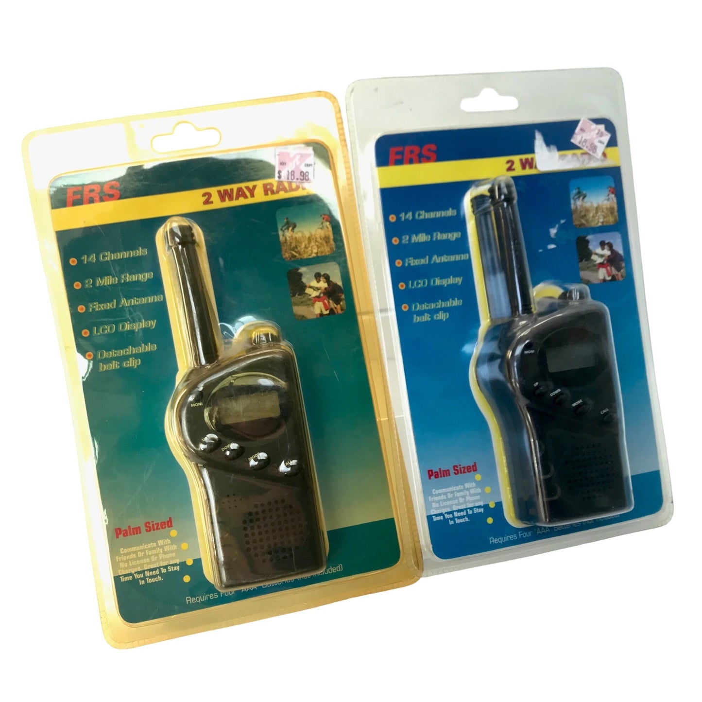 Pair Of FRS 2-Way Radios 14 Channels 2-Mile Range Walkie-talkies NOS