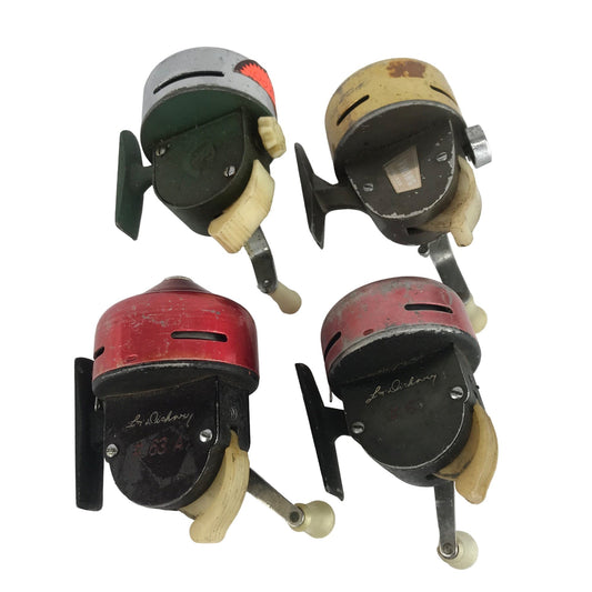 Lot 4 Vintage Spincast Fishing Reels FOR PARTS OR REPAIR