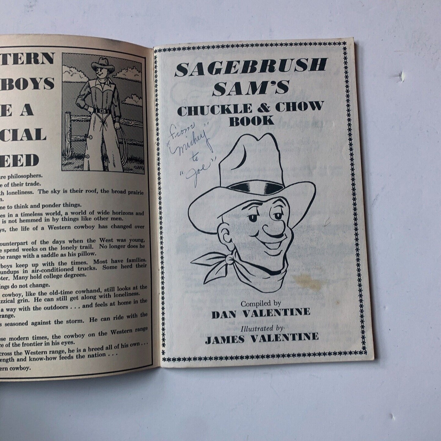 1974 SAGEBRUSH SAM'S Chuckle & Chow Book recipes cook