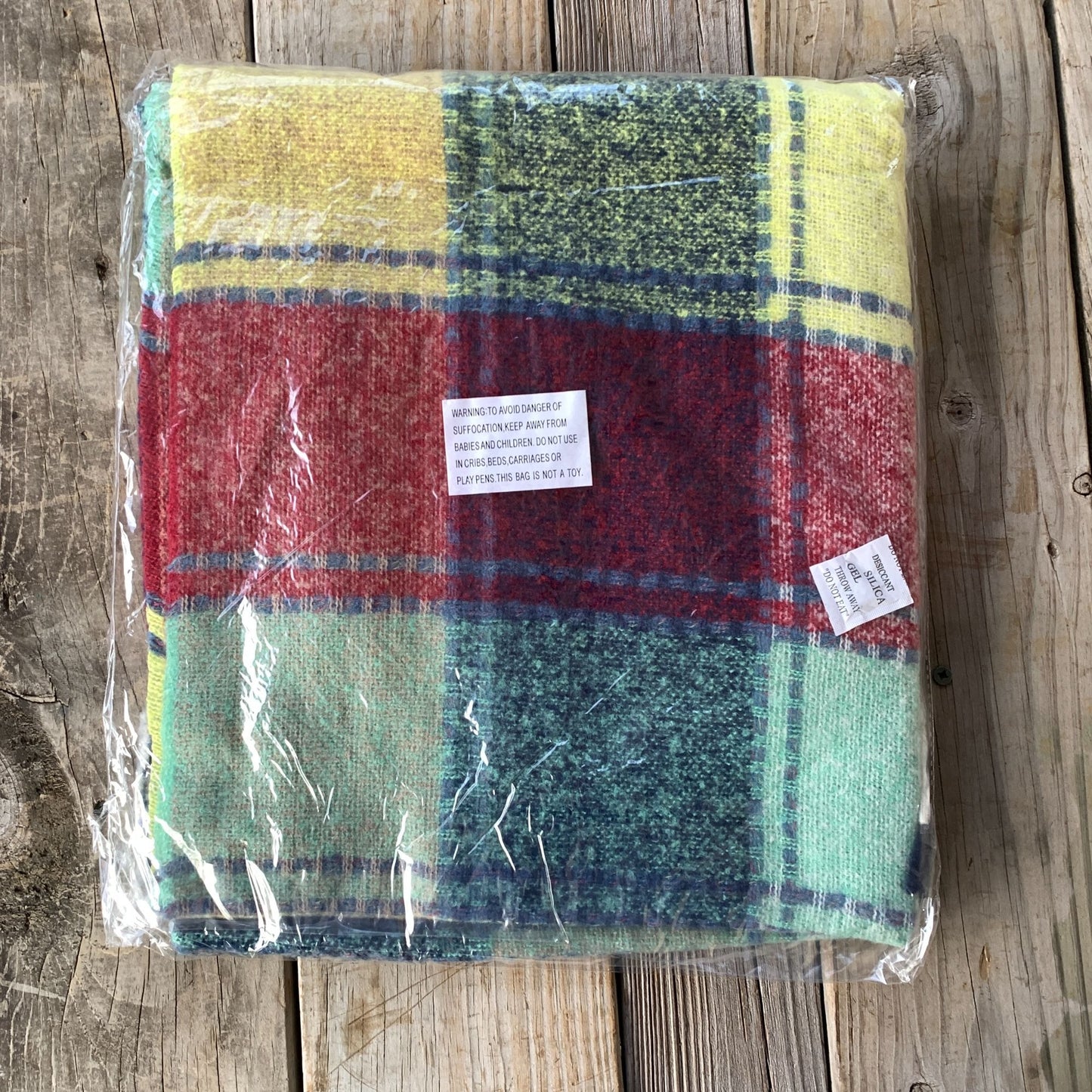 Soft Knit Plaid Blanket Scarf with Fringe Tassels