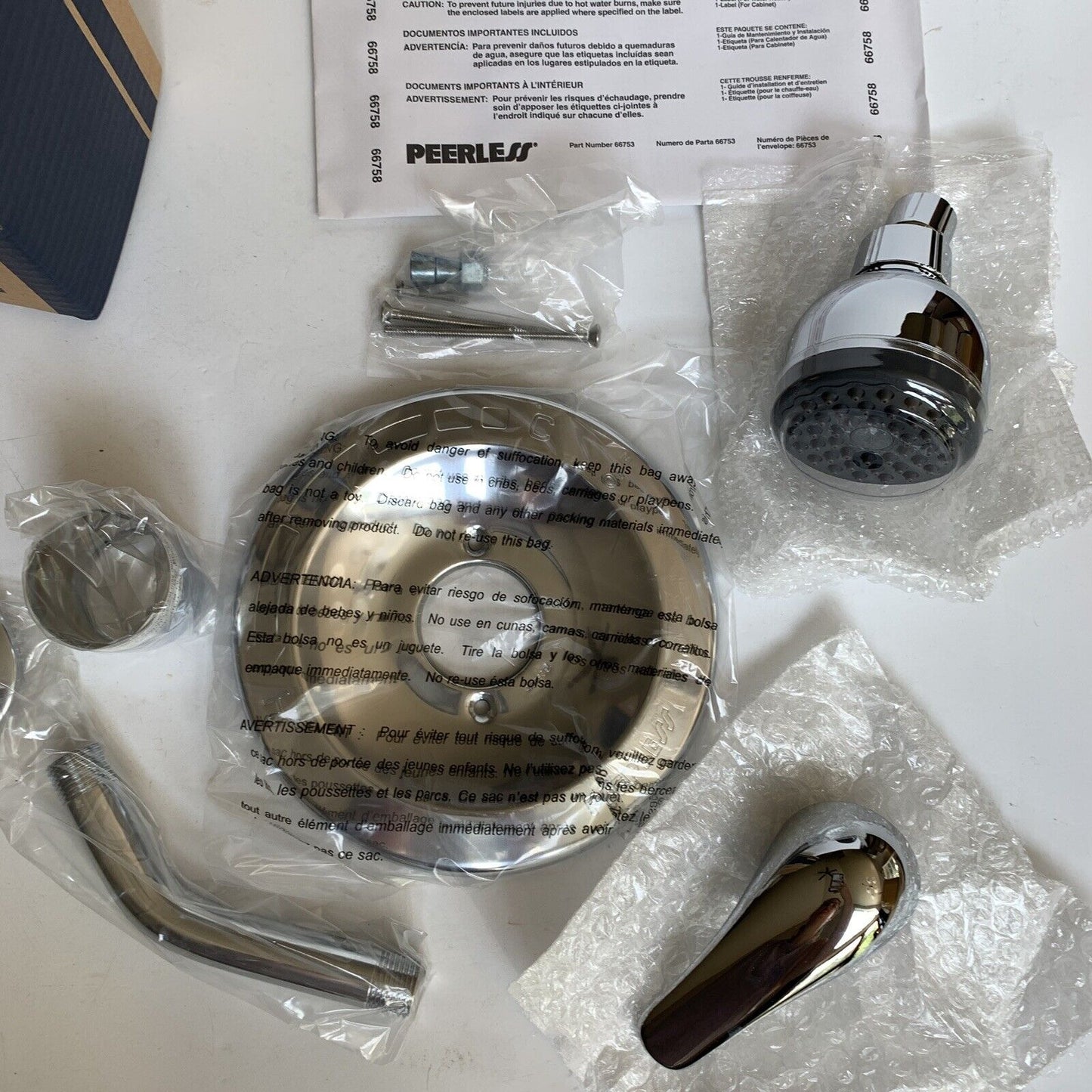 Peerless Shower Only Trim Kit in Chrome New In Box PTT188740