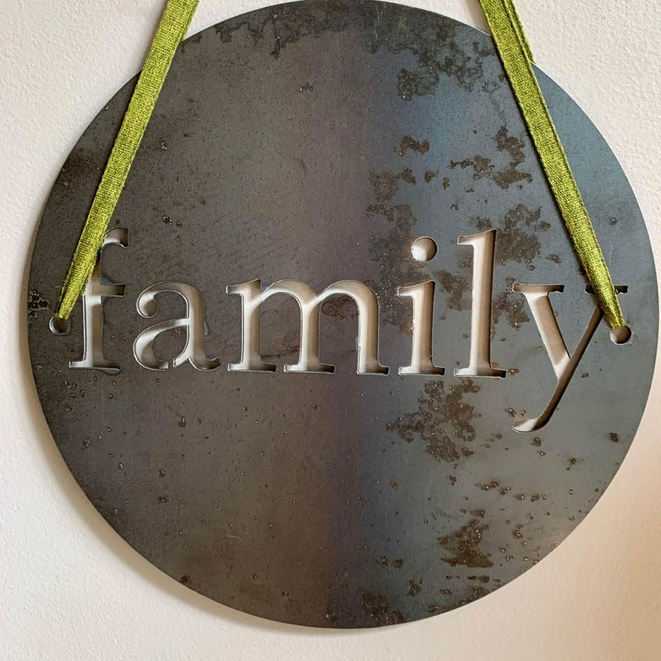 Laser cut Family Metal Sign