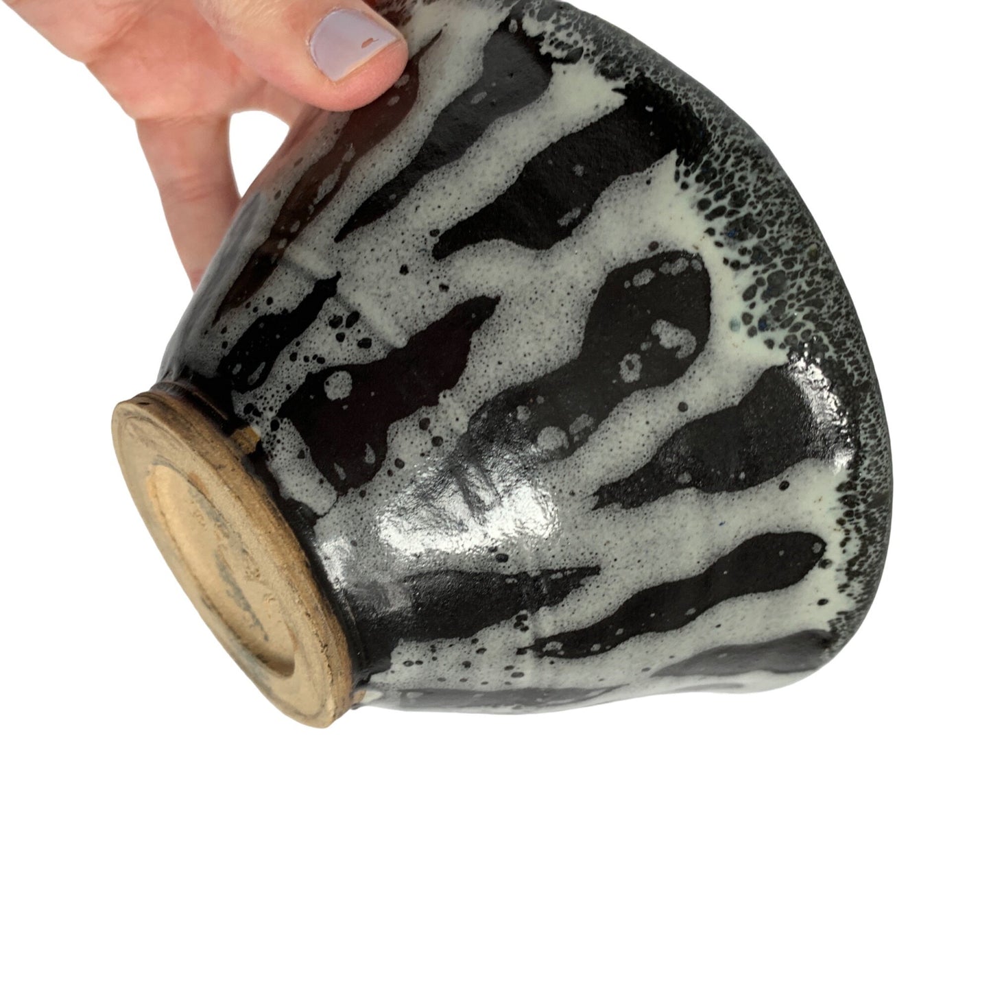 Amateur Pottery Small Bowl Stripe Glazed