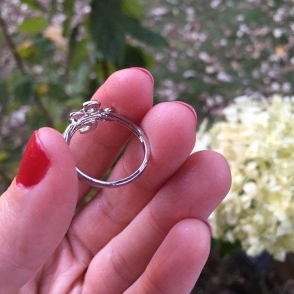 New Fire Opal Blue Silver Ring Turtle