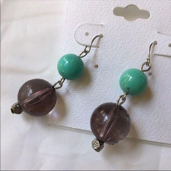 New Teal Gray Drop Earrings