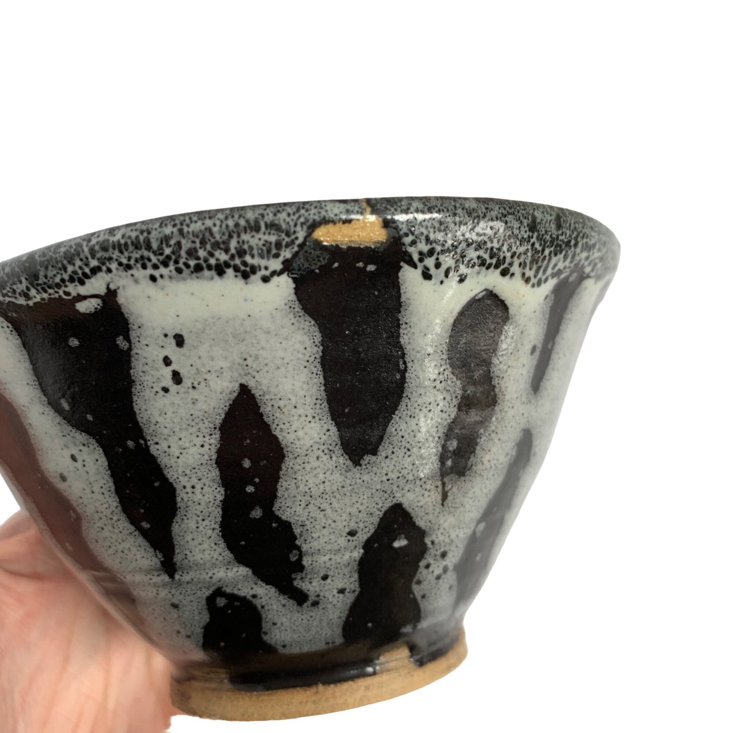 Amateur Pottery Small Bowl Stripe Glazed