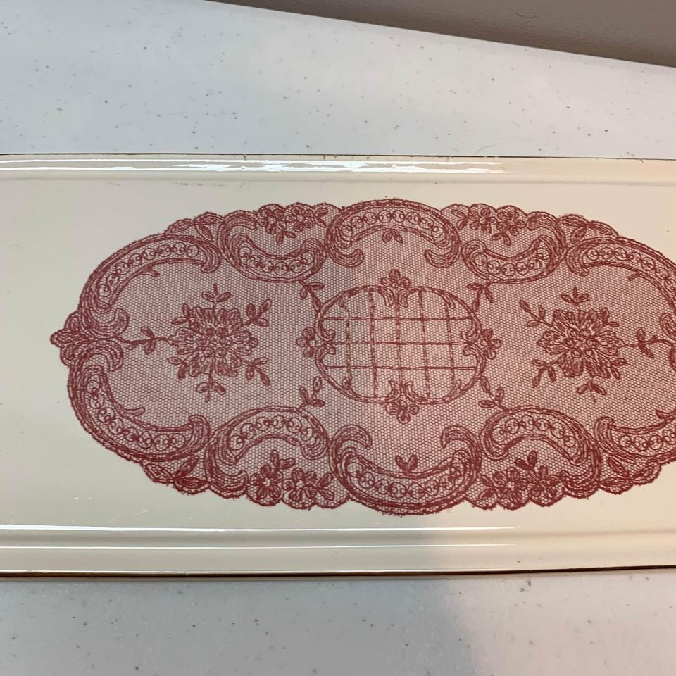 Ceramic Gold Trimmed Cheese Platter