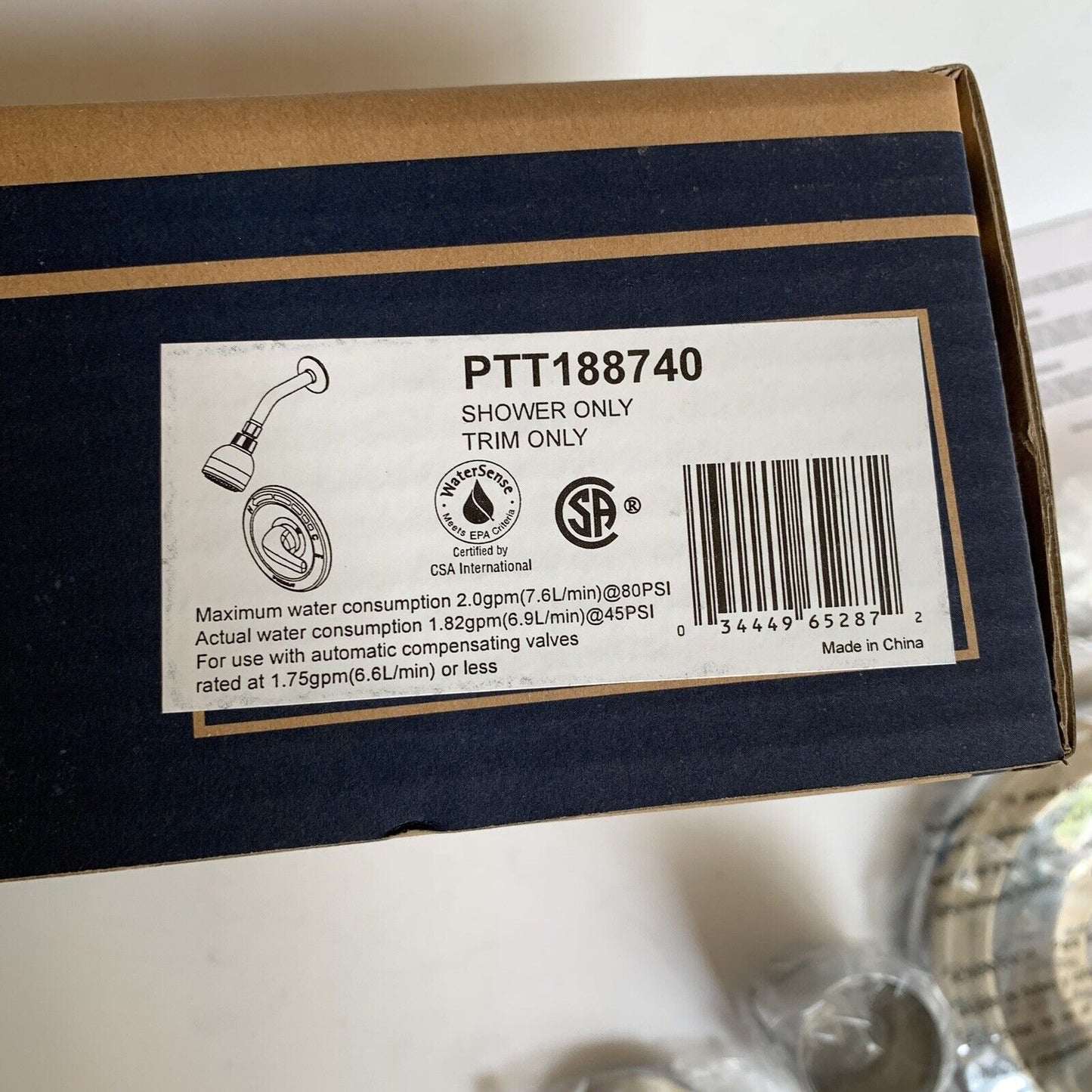 Peerless Shower Only Trim Kit in Chrome New In Box PTT188740