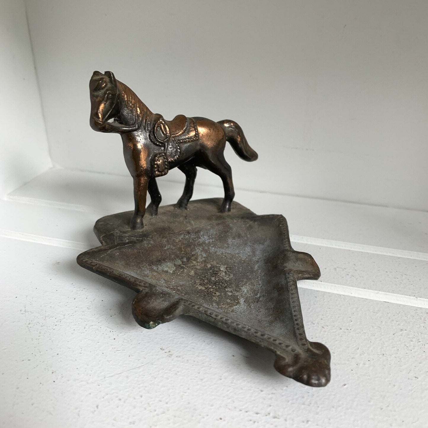 Vintage Copper Horse Ashtrays Set of 2