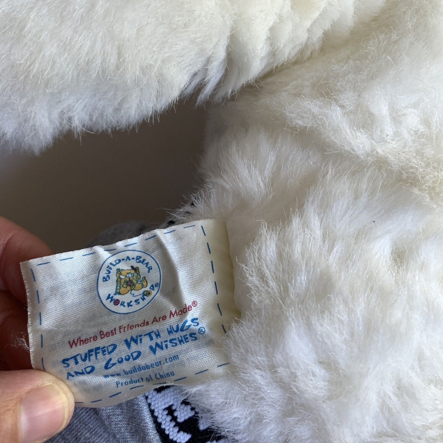 Build A Bear White Bear with Black Harley Jacket