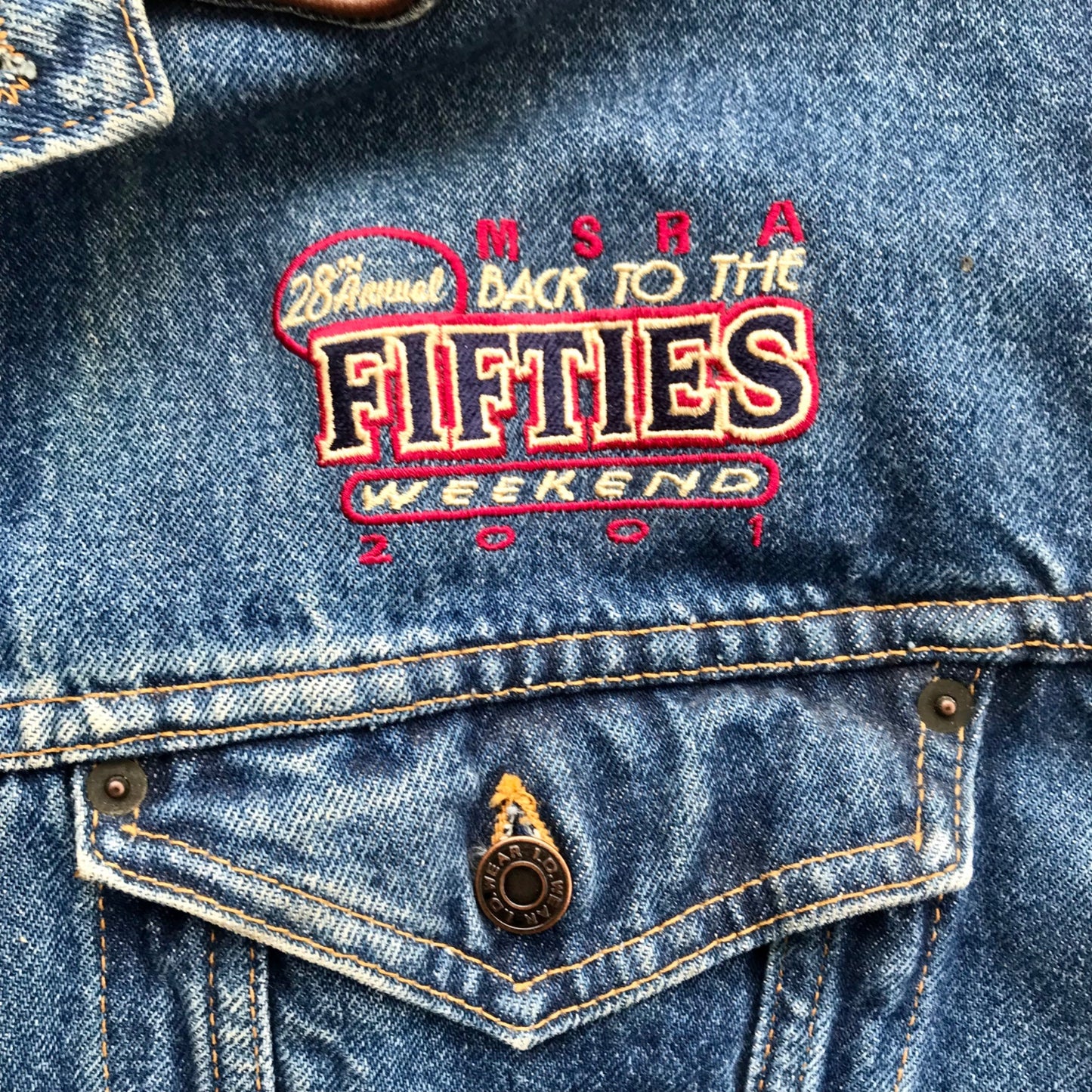 Vintage 2001 MSRA Back to the Fifties Jean Jacket Men's Size XXXL 50's