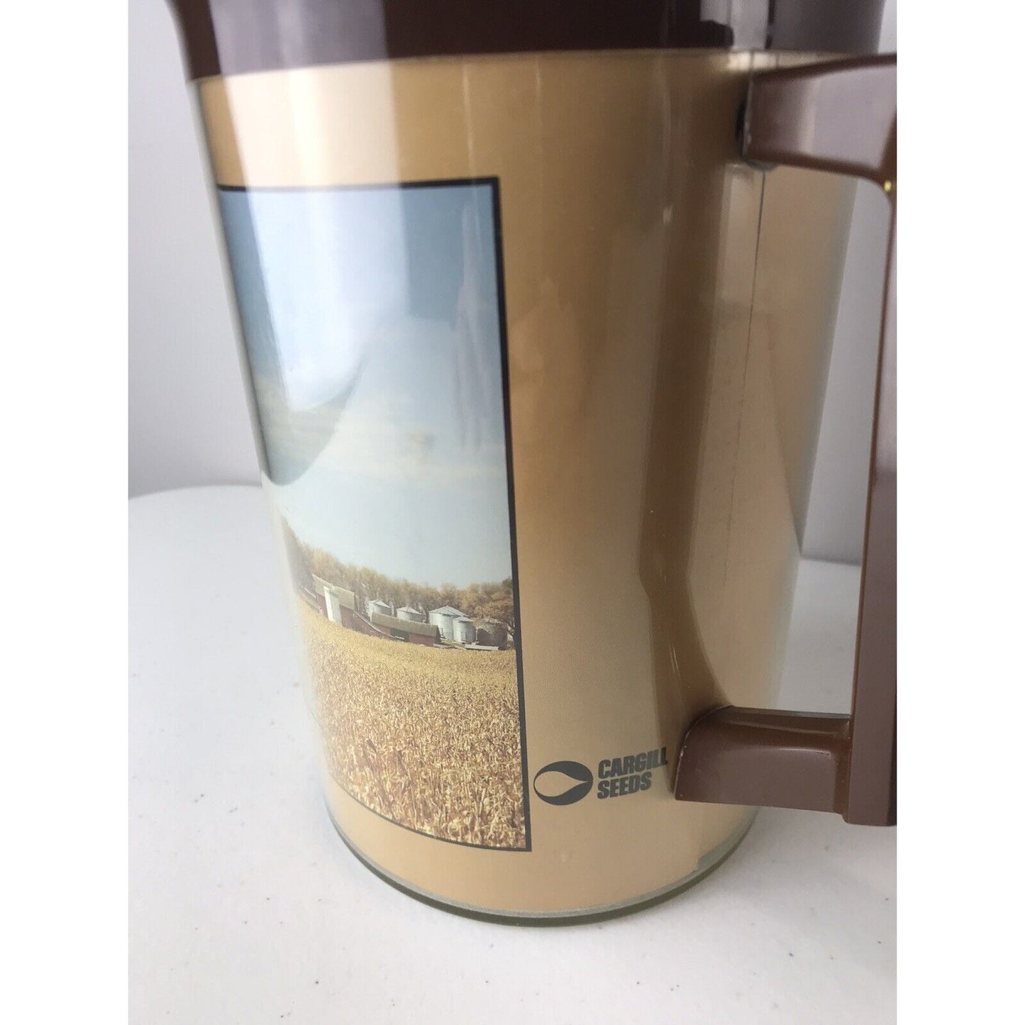 Vintage Thermo Serv Insulated Pitcher Cargill Seed Farm Scene