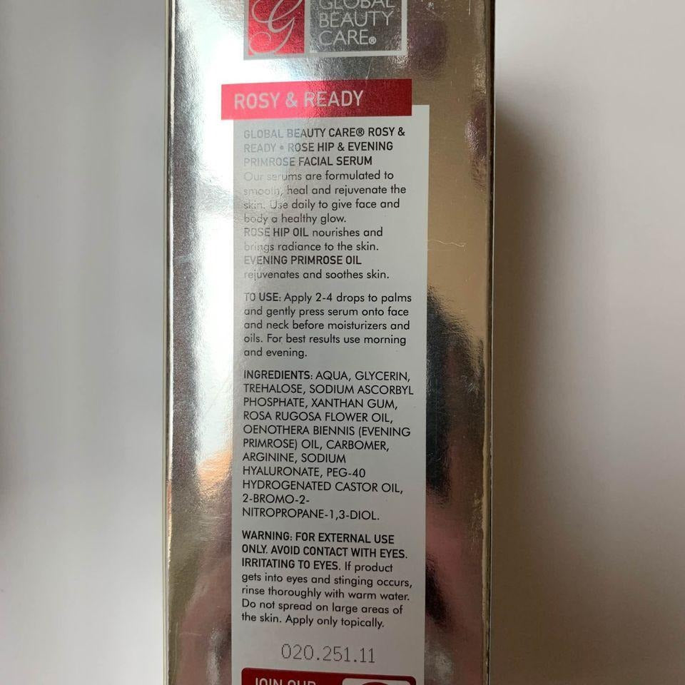 New Global Beauty Care Rosy & Ready Facial Serum Rose Hip Evening Primrose