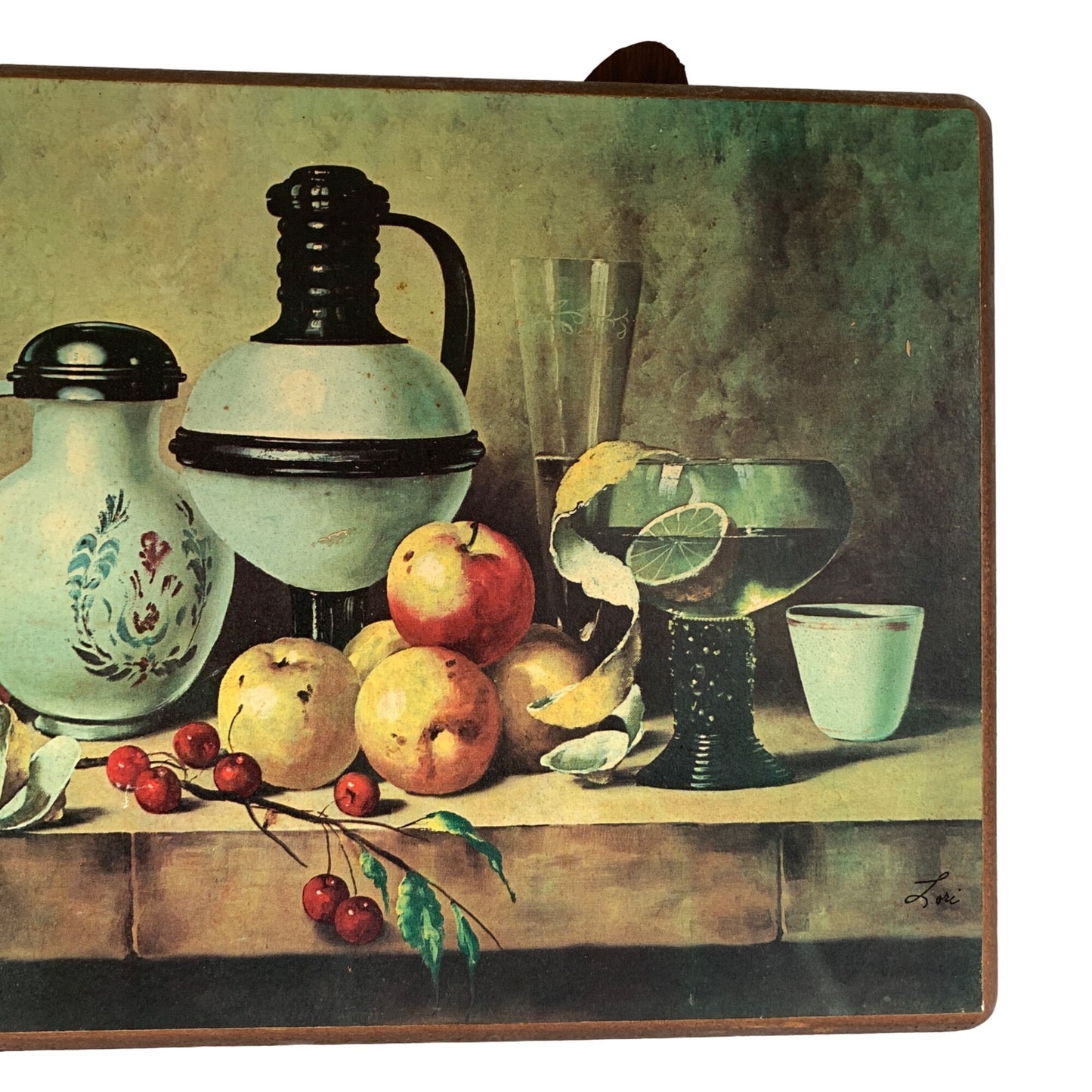 Vintage | 1970's Still Life Food Water Pitchers Signed Lori