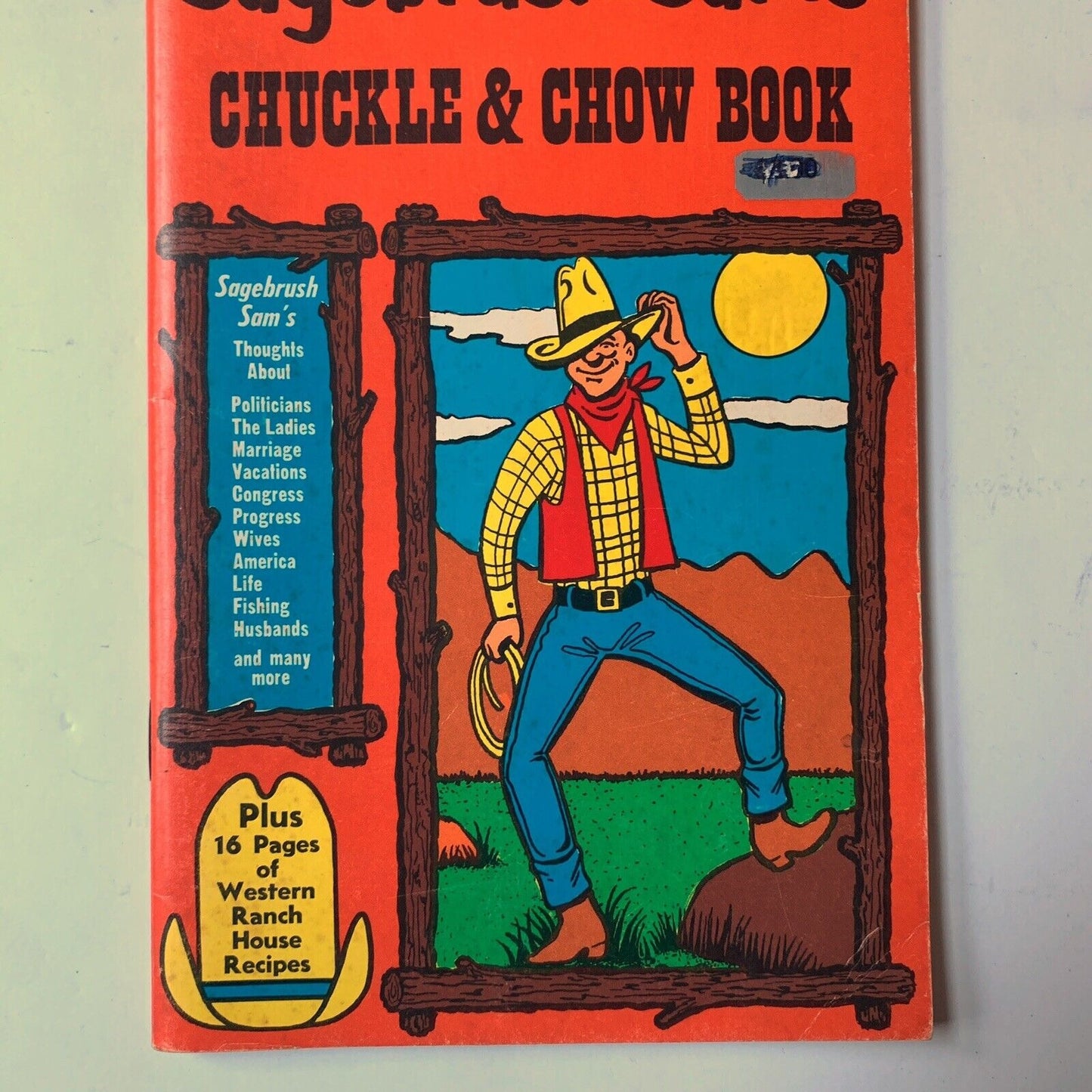 1974 SAGEBRUSH SAM'S Chuckle & Chow Book recipes cook