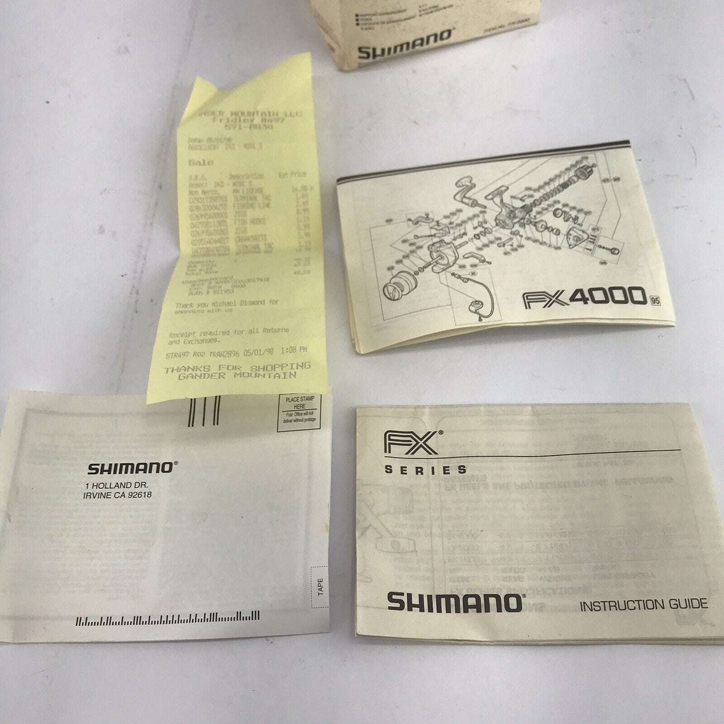 Shimano FX 2000 Box w/ Papers, NO REEL- BOX ONLY