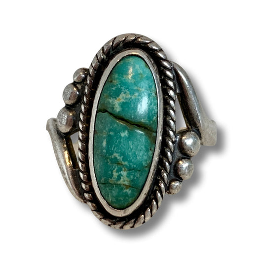 Bell Sterling Vintage Turquoise Ring Size 6.5