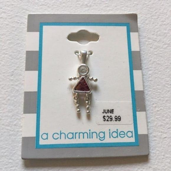 NEW June Girl Silver Birthstone Pendant