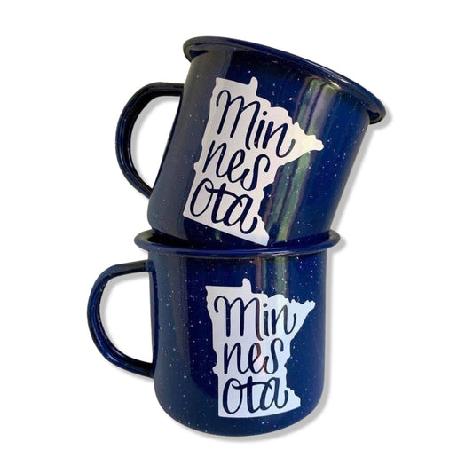 Minnesota Blue Enameled Metal Coffee Mug