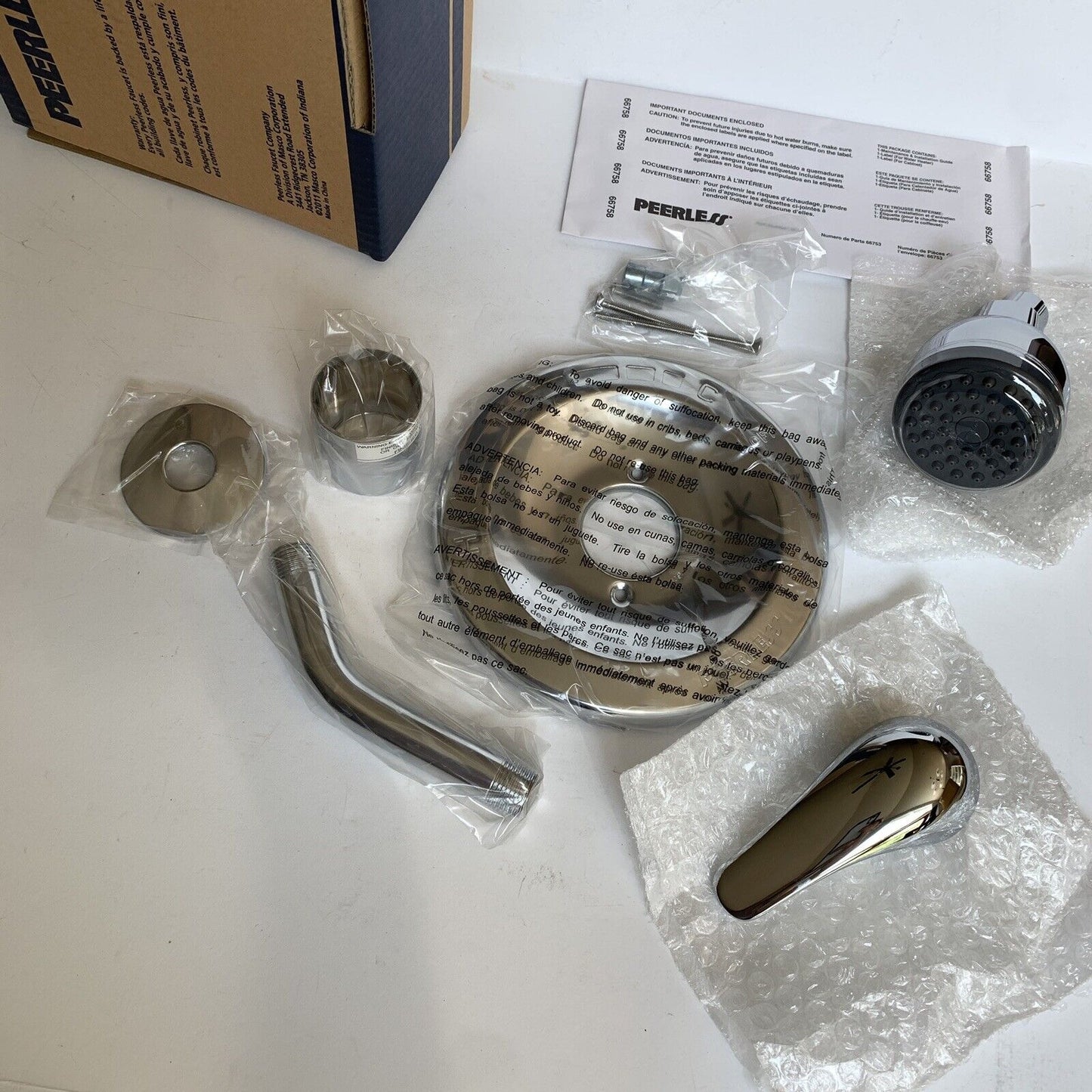 Peerless Shower Only Trim Kit in Chrome New In Box PTT188740