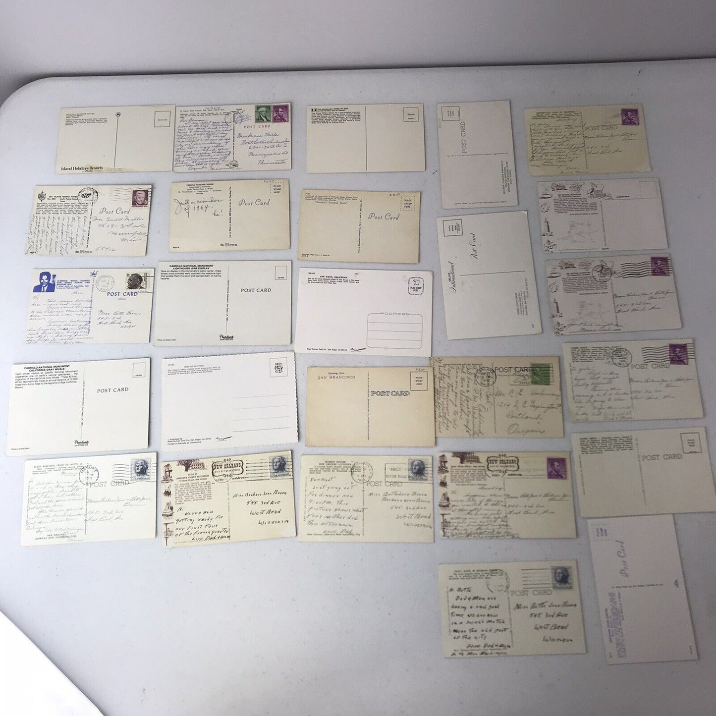 Lot 26 Vintage Postcards: Tropical States- New Orleans, LA, CA, TX, HI, etc.