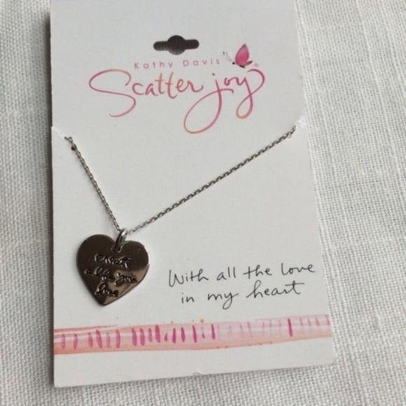 Kathy Davis Scatter Joy Create a Life You Love Heart Necklace New