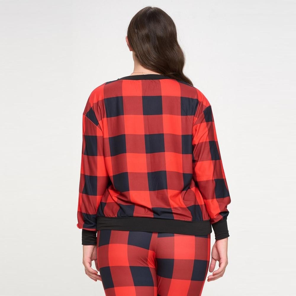 Women’s Plus Size Decked Out In Plaid Loungewear Top