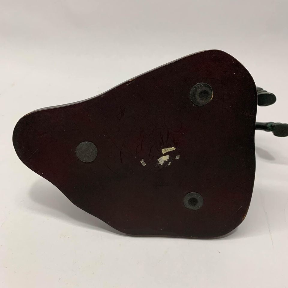 Metal Horse 3D Statue Figurine on Wood Base